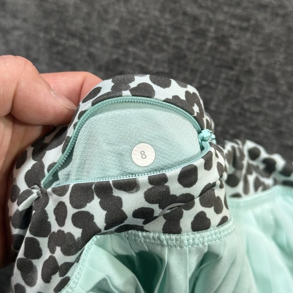 Lululemon Pleat To Street Skirt Women's 8 Tranquil Blue Green Ace Spot Skort - Picture 3 of 13